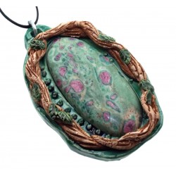Ceramic Ring Branch with Ruby Fuchsite Wall Art 30